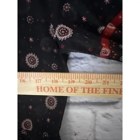 NWT Stlye & Co Black Red Boho Peasant Blouse S Small - Picture 5 of 6